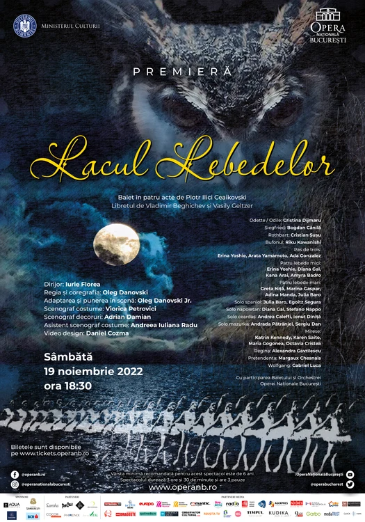 Afiș „Lacul lebedelor” la Opera Națională București