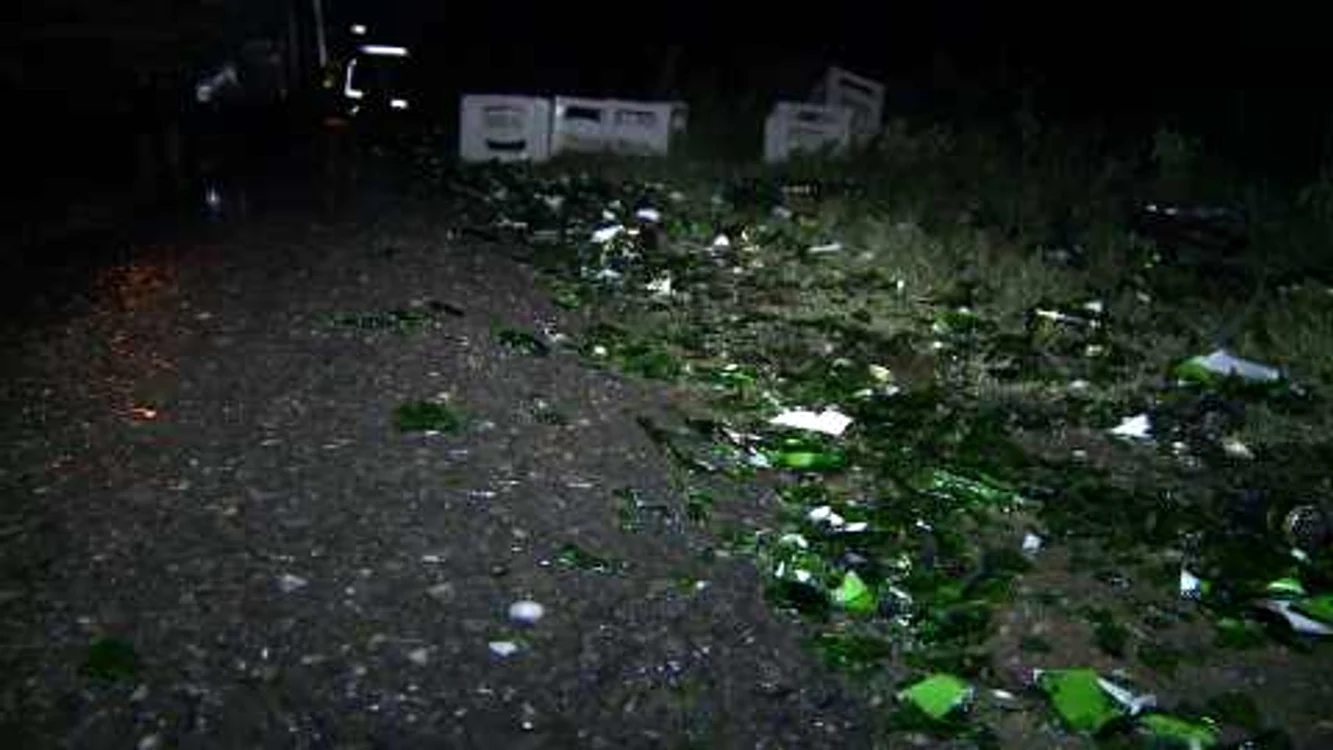 DN 72, acoperit cu navete pline cu bere