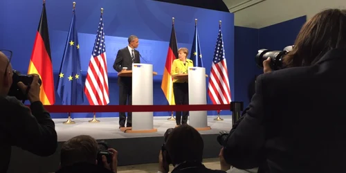 Conferinta de presa comuna Angela Merkel - Barack Obama 24 aprilie 2016 FOTO Twitter/Mike Memoli