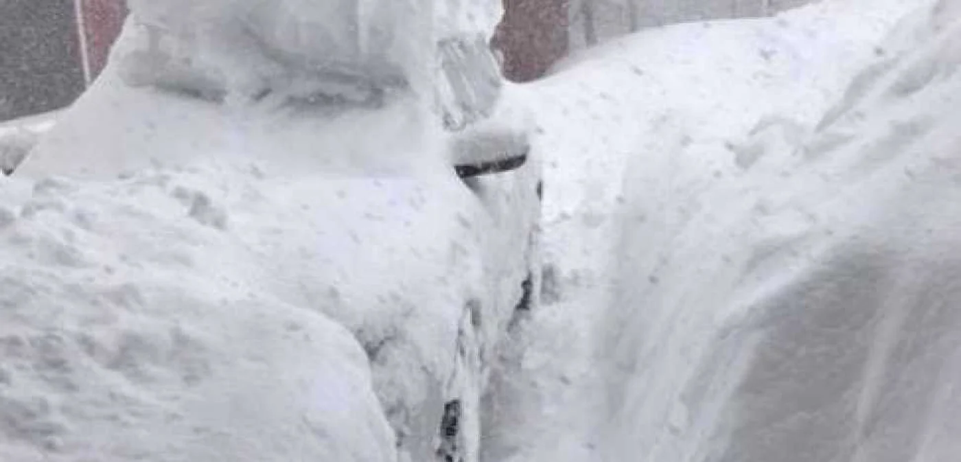 Maşini acoperite de zăpadă în statul New York FOTO Captura Twitter @KOCOBrad