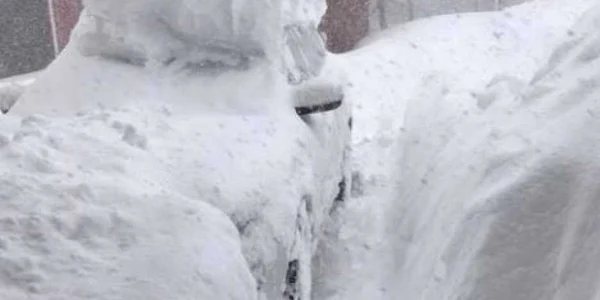 Masini acoperite de zapada in statul New York FOTO Captura Twitter @KOCOBrad