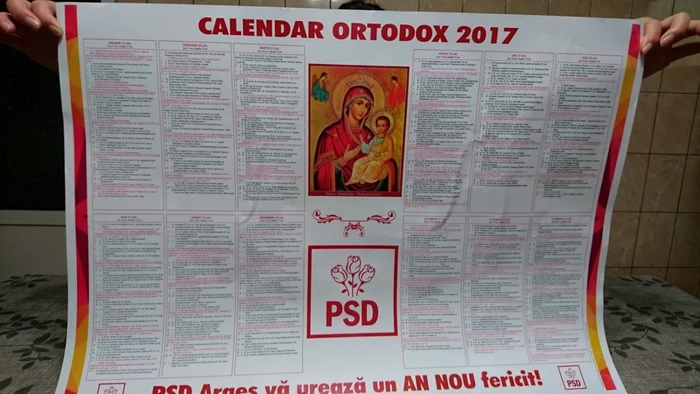 Calendarul bisericesc cu sigla PSD