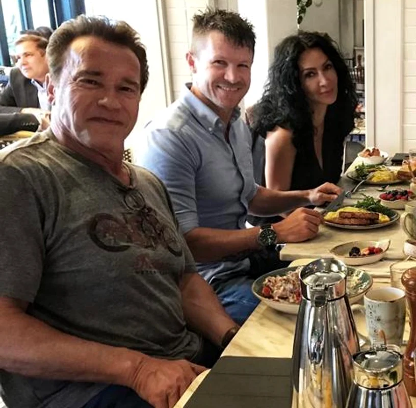 Mihaela Rădulescu, imagine de colecție cu Arnold Schwarzenegger și Felix Baumgartner!