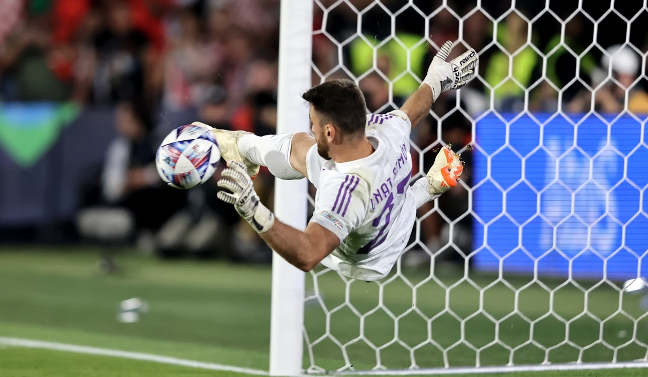 Portarul ibericiilor, Unai Simón, a avut câteva intervenții foarte inspirate (FOTO: Getty Images)