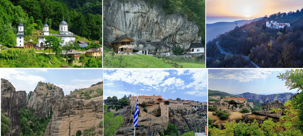 Meteorele României și meteorele Greciei, mănăstiri-surori la înălțime. Aproape de îngeri, unde cerul se unește cu pământul FOTO