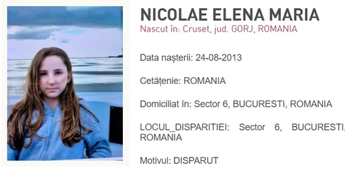 copil disparut in Bucuresti, sectorul 6 foto politia romana jpg