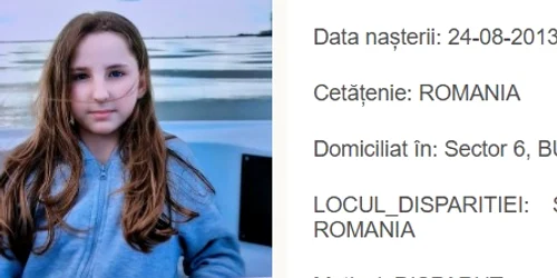copil disparut in Bucuresti, sectorul 6 foto politia romana jpg