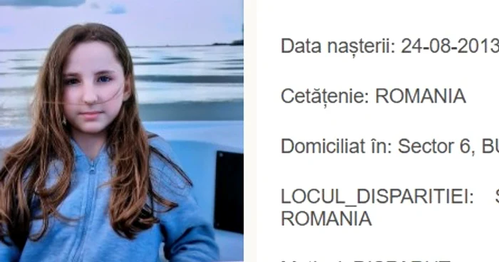 Copila a fost găsită. FOTO Poliția Română