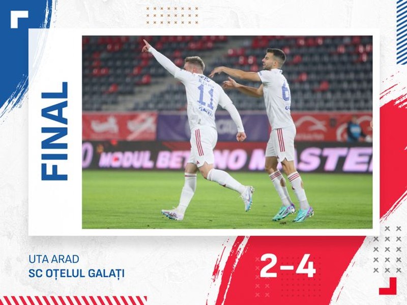 Fotbal: Oțelul Galați a câștigat în deplasare cu UTA Arad, în Superligă