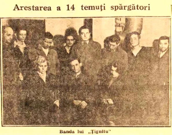 Banda lui „Țignitu”, arestată. Fotografie publicată de ziarul „Universul” din 28 martie 1945