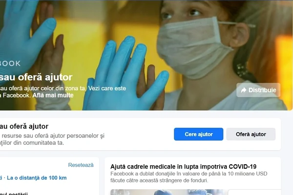Facebook a lansat aplicația Community Help în România pentru cei care oferă ajutor în criza COVID-19