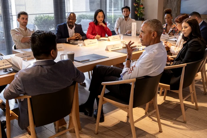 Adriana Preda alături de Barack Obama. Sursa foto: We Radio Sfântu Gheorghe