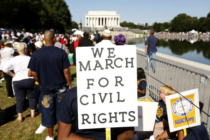 Americanii au participat la un mitting pe 24 august cu ocazia celei de-a 50-a aniversări a Marşului din 1963. FOTO: Reuters