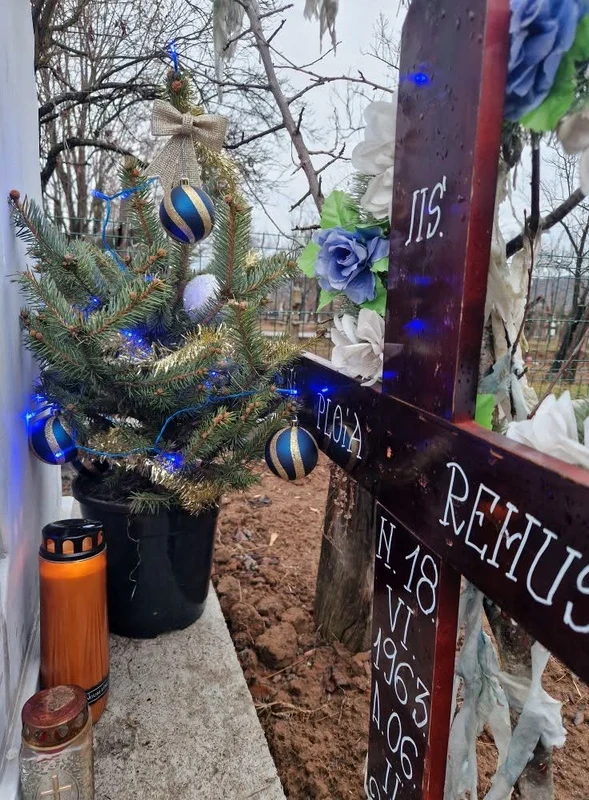 De Sărbători, Daniela Ploia i-a dus tatălui la cimitir un brăduț împodobit foto: Facebook 