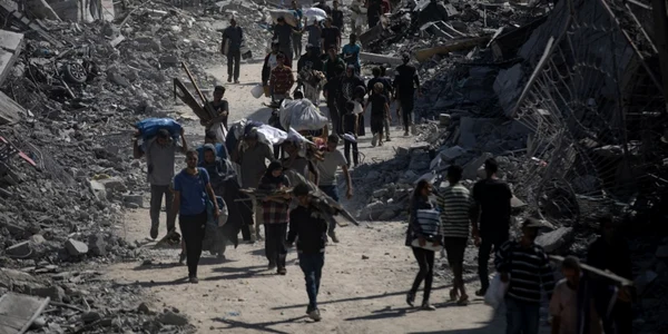 Palestinieni revin la casele lor după armistițiu   Khan Yunis FOTO EPA EFE jpg