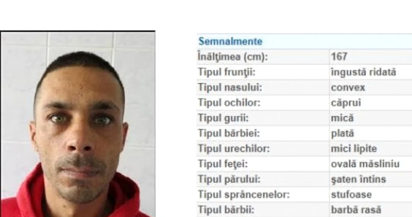 Deținutul, considerat extrem de periculos, a fost prins la câteva ore de la evadare FOTO Arhivă