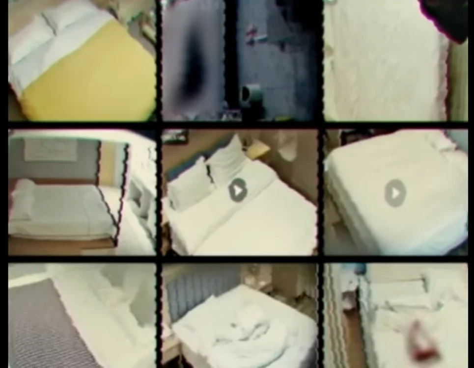 Camerele video erau direcționate către paturi. FOTO: captură video BBC