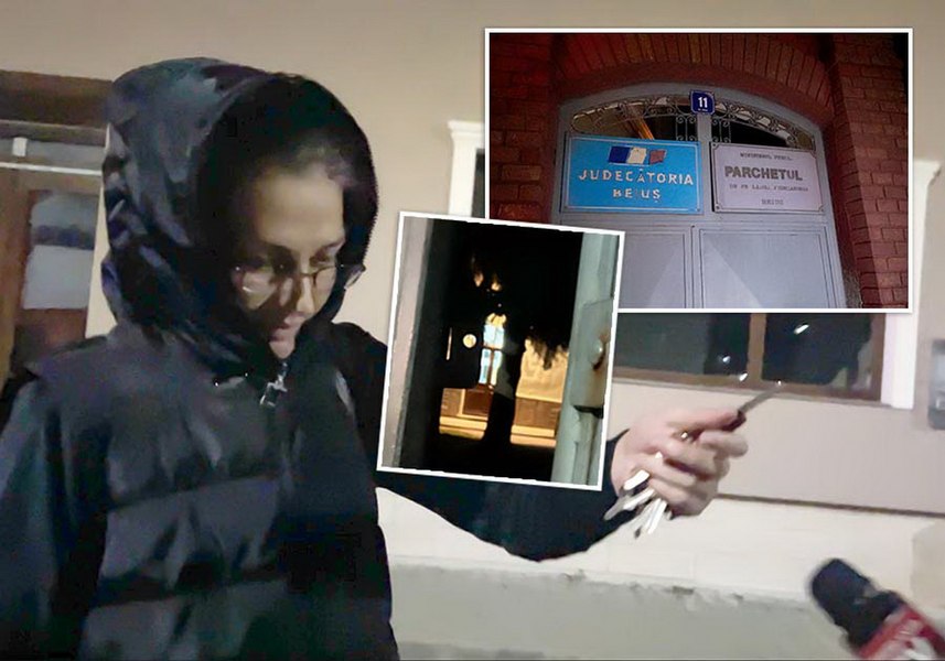 Întâlniri nocturne în sediul Parchetului Beiuș. Prim-procurorul Cosmin Pantea o ține ore în șir la discuții pe polițista Mihaela Pupea VIDEO