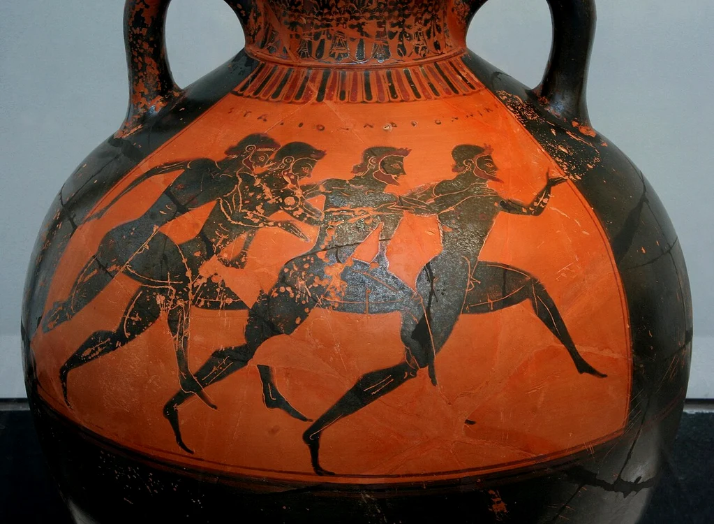 Alergători la Jocurile Panathenaice. Vas grecesc din 530 î.Hr. (© Wikimedia Commons)