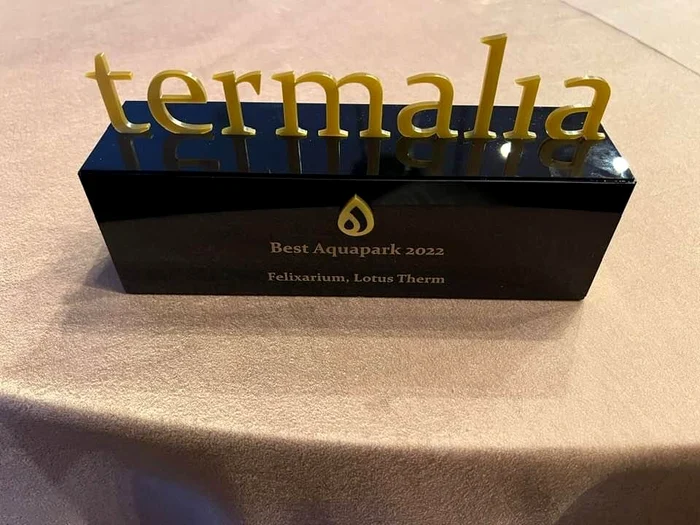 Premiul pentru cel mai bun aquapark a fost câștigat de Lotus Therm Foto: Facebook.com/lotustherm.ro/
