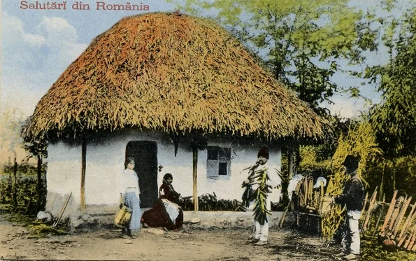 Salutări din România (carte poștală). Locuință rurală (© iMAGO Romaniae)
