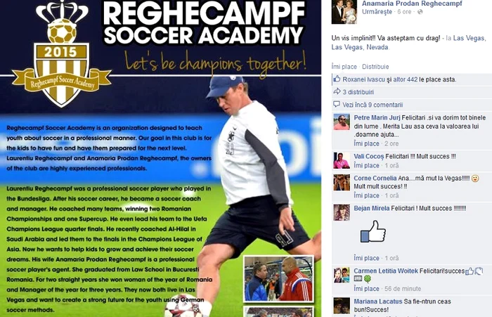 Afacerile lui Laurenţiu Reghecampf: şi-a deschis academie în State