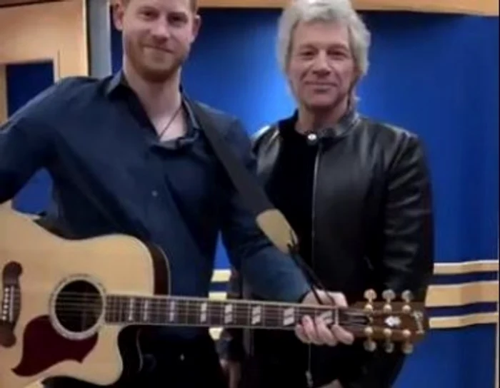 Prinţul Harry a intrat în studio alături de Bon Jovi Foto: Captură video