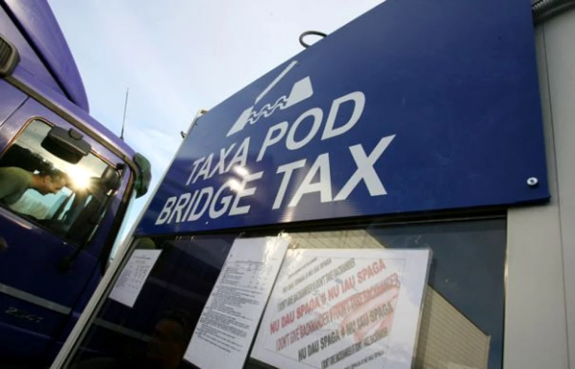 Ghereta unde se plătește taxa pentru trecerea pe Podul Giurgiu-Ruse