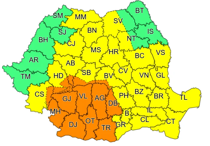 calarasi harta cod portocaliu FOTO meteoromania.ro