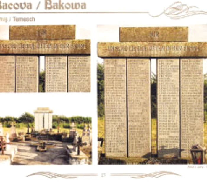 Monument dedicat comemorării etnicilor germani deportaţi în URSS, amplasat în localitatea Bacova (jud. Timiş)