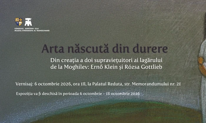 Afișul expoziției „Arta născută din durere”