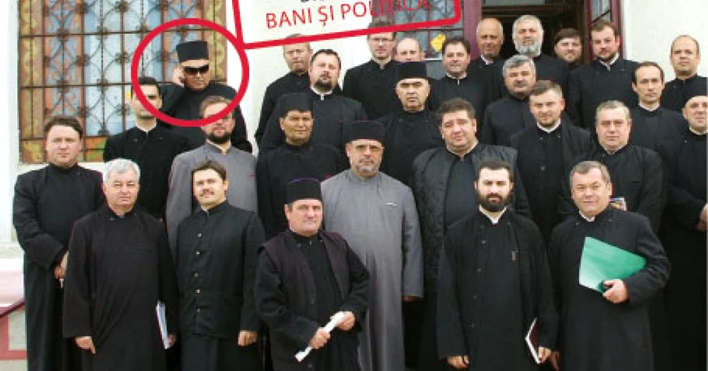 Părintele paroh Eugen Isailă  (în medalion) obţine bani din  închirierea clădirilor fostei unităţi militare de la Iteşti