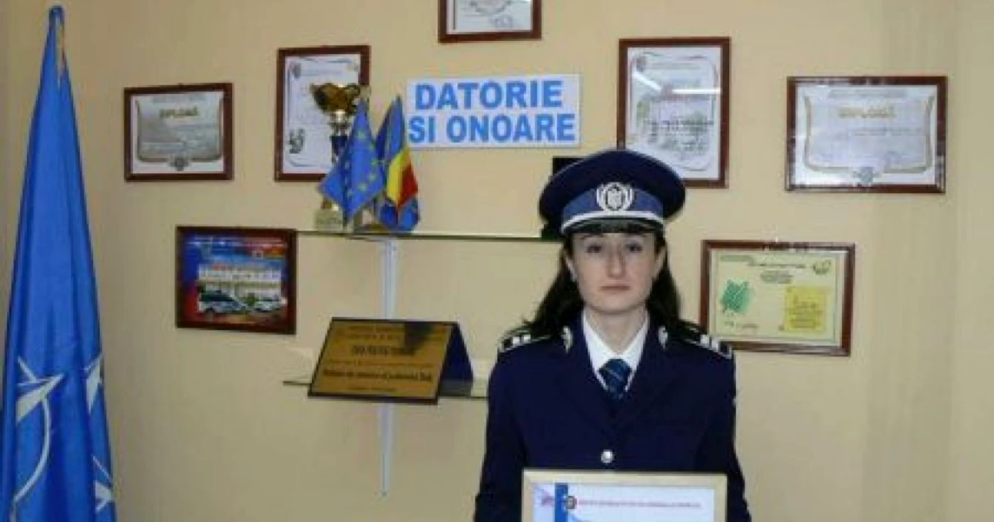Tânăra îşi doreşte să aibă performanţe cât mai multe în meseria de poliţist