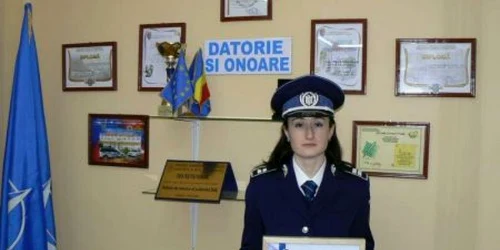 Tânăra îşi doreşte să aibă performanţe cât mai multe în meseria de poliţist