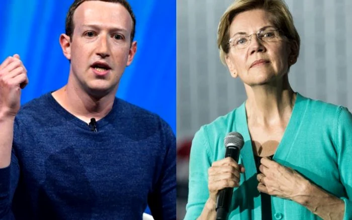 Mark Zuckerberg şi democrata Elizabeth Warren