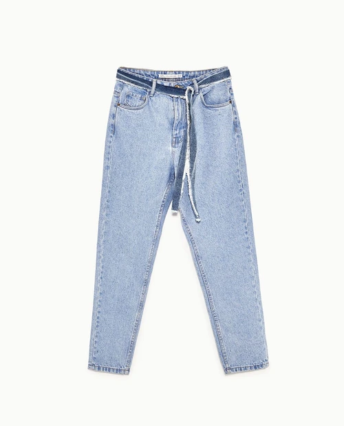 Jeansi cordon cu talie inalta, Zara, 129,90 lei jpg jpeg