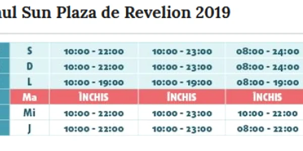 program sun plaza revelion