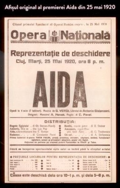 105 ani de la inaugurarea Operei Române din Cluj, sărbătoriți printr-o nouă producție cu „Aida”