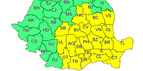 cod galben instabilitate atmosferică18 - 19 august