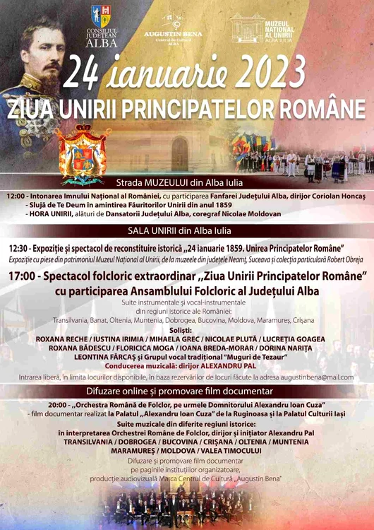 Afis general Ziua Unirii Principatelor Romane 2023 jpg