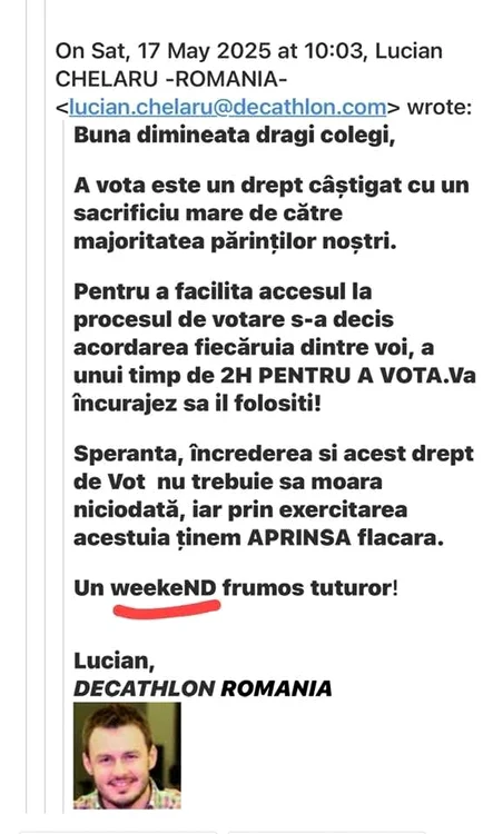 AUR acuză Decathlon că ar face campanie în favoarea lui Nicușor Dan FOTO: Captură