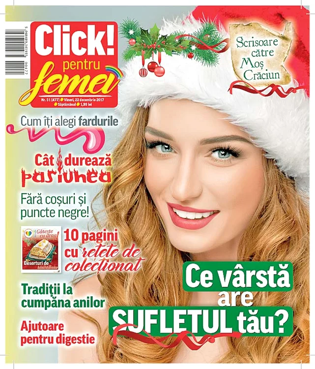Mai citeşte în revista  „Click! pentru femei“ de vineri: Plante care te scapă de indigestie, deserturi de Sărbătoare