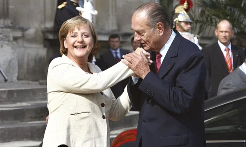 Jacques Chirac, Angela Merkel and Vladimir Putin held a mini summit in Compiegne jpeg