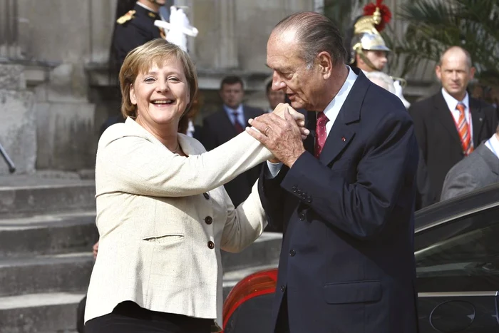 Jacques Chirac, Angela Merkel and Vladimir Putin held a mini summit in Compiegne jpeg