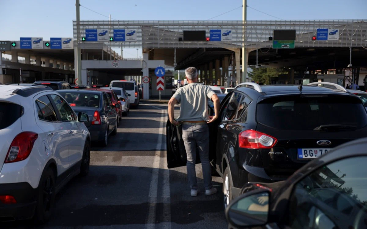Cozi la intrarea în Grecia. Foto: X/@ekathimerini