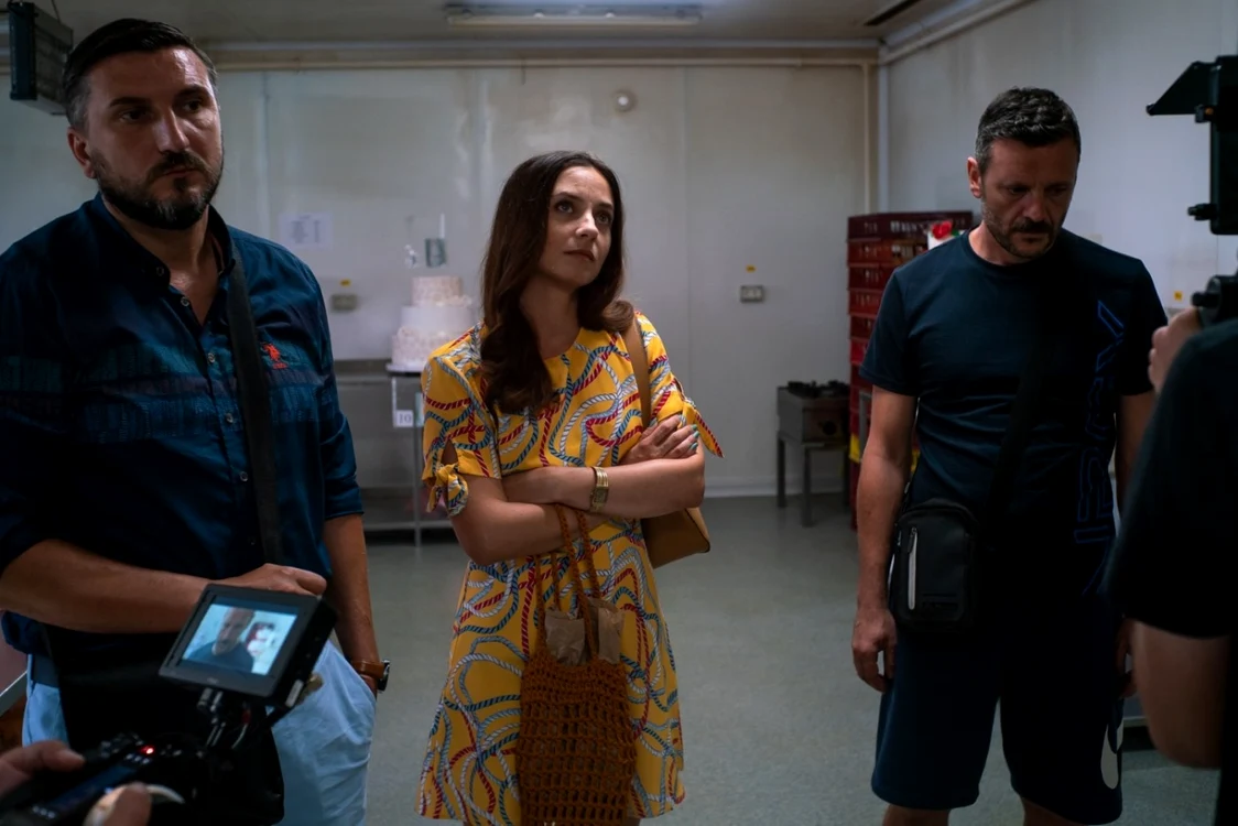Cosmina Stratan în timpul filmărilor. FOTO Arhivă personală