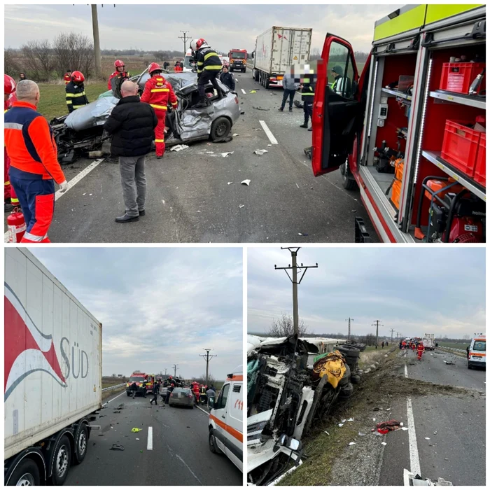 Trei persoane au decedat în accidentul produs pe DN 6, în Dolj FOTO: IPJ Dolj