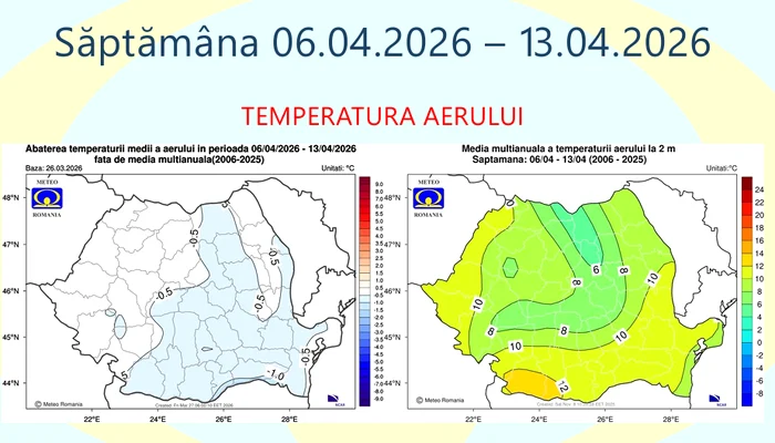 Prognoza pentru a doua săptămână a intervalului FOTO ANM