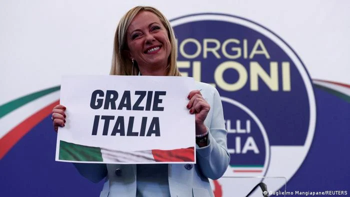 Giorgia Meloni, şefa formaţiunii Fratelli d'Italia, câştigătoarea scrutinului din Italia