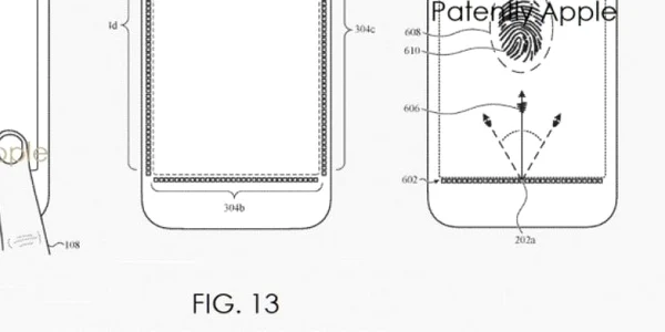 Patent iPhone fingerprint sensor FOTO via Patently Apple